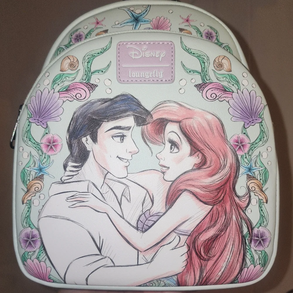 Brand New Loungefly Disney The Little Mermaid Couple Hug Mini Backpack 💙 - Picture 1 of 5